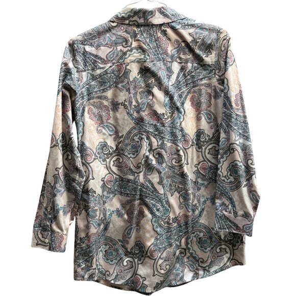 Chico’s Paisley Print Tunic – Size 0 – No Iron, 100% Cotton - Picture 2 of 8